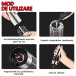 Set 2 rasnite electrice cu suport transparent NEXTLY, pentru sare, piper si alte condimente, reincarcabile, 5 trepte de macinare, iluminare LED, cablu USB Tip C, ABS/PMMA/otel inoxidabil, argintiu-transparent - imagine 11