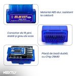 Tester auto, interfata OBD 2 Bluetooth NEXTLY, diagnoza auto, stergere erori, ELM327, multimarca, albastru - imagine 7