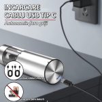 Set 2 rasnite electrice cu suport transparent NEXTLY, pentru sare, piper si alte condimente, reincarcabile, 5 trepte de macinare, iluminare LED, cablu USB Tip C, ABS/PMMA/otel inoxidabil, argintiu-transparent - imagine 4