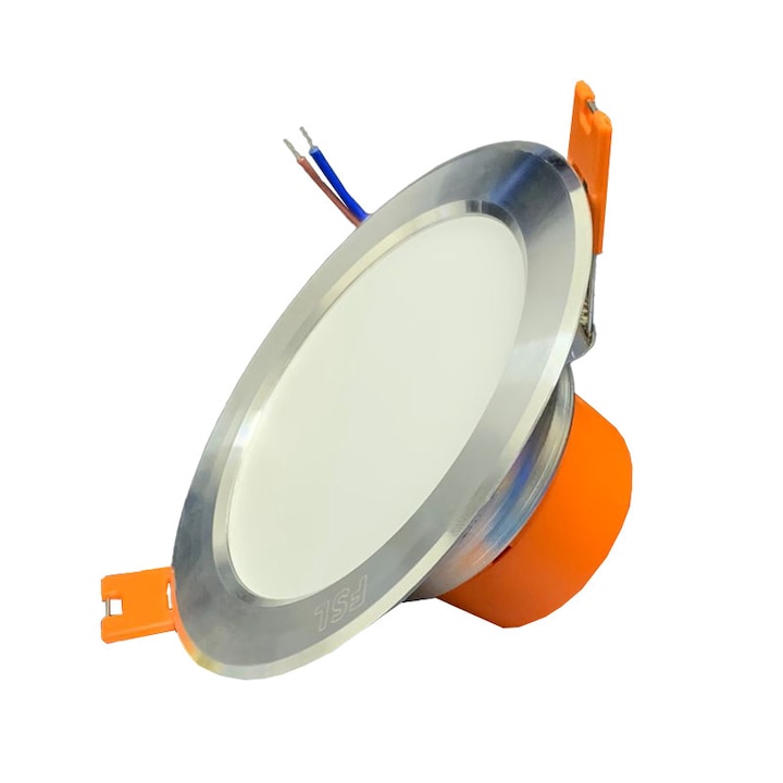 res_bfefd95104a2a2d1bca0c335f3186b6f.jpg Spot LED incastrabil NEXTLY, pentru tavan, lumina calda 3000K, 3W, consum redus de energie, diametru 11cm, arcuri de fixare, argintiu - imagine 1