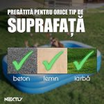 Piscina gonflabila NEXTLY, pentru exterior, 3 camere de aer independente cu valve duble, material PVC calitativ, usor de curatat si intretinut, 275x165x50cm, XXL alb-albastru - imagine 6