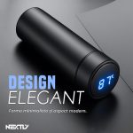 Termos cu afisaj digital temperatura NEXTLY, ecran tactil, protectie IPX7, izolare puternica, filtru ceai, otel inoxidabil, 500ml, 22.5x6.5cm, negru - imagine 3