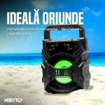 Boxa bluetooth portabila NEXTLY, maner integrat, iluminare LED RGB, port USB/TF, incarcare USB, 5W, 18x11cm, negru - imagine 7