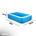 Piscina gonflabila NEXTLY, pentru exterior, 3 camere de aer independente cu valve duble, material PVC calitativ, usor de curatat si intretinut, 275x165x50cm, XXL alb-albastru - imagine 9