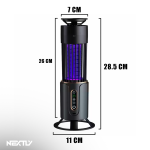 Lampa UV anti insecte, tantari si muste NEXTLY, 2 in 1, acumulator, cu functie de lampa de veghe, temporizator 2/4/6 h, suport de masa, perete si carlig de agatare, 5W, 11x28 cm, incarcare tip C, albastru-negru - imagine 11