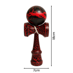 Kendama profesionala din lemn NEXTLY, design crapat, 18cm, negru - imagine 5