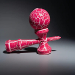 Kendama profesionala din lemn NEXTLY, design crapat, 18cm, negru - imagine 8