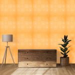 Set 10 x tapet autoadeziv 3D NEXTLY, pentru perete sau tavan, waterproof, ajustabil, adeziv puternic, usor de montat, suprafata acoperire 4.9 mp, 70x70 cm, design modern, portocaliu, cod 73 - imagine 7