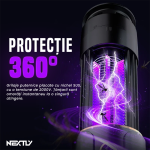 Lampa UV anti insecte, tantari si muste NEXTLY, 2 in 1, acumulator, cu functie de lampa de veghe, temporizator 2/4/6 h, suport de masa, perete si carlig de agatare, 5W, 11x28 cm, incarcare tip C, albastru-negru - imagine 4