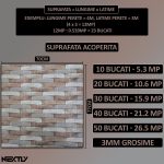Set 10 x tapet autoadeziv 3D NEXTLY, pentru perete sau tavan, waterproof, ajustabil, adeziv puternic, usor de montat, suprafata acoperire 5.3 mp, 70x77 cm, design modern, maro-gri, cod 87 - imagine 6