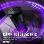Lampa UV anti insecte, tantari si muste NEXTLY, 2 in 1, acumulator, cu functie de lampa de veghe, temporizator 2/4/6 h, suport de masa, perete si carlig de agatare, 5W, 11x28 cm, incarcare tip C, albastru-negru - imagine 5