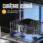 Set Friteuza cu aer cald 1400W, spatula-cleste si forma de silicon NEXTLY, control touch, capacitate 10L, interior iluminat, geam, 7 functii presetate pentru preparate, temperatura reglabila 80-210°C, timp reglabil, afisaj digital, negru - imagine 10