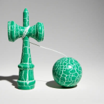 Kendama profesionala NEXTLY, design crapat, 18x7cm, albastru - imagine 11