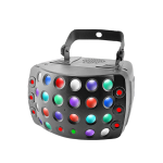 Proiector LED RGBW Party LED Butterfly NEXTLY, 28 x Lentile, 1 x Laser Verde 50mw, 1 x Laser Rosu 100mW, 2 x 15W LED RGBW rotative, 6 x LED 100mW red sky stars, sincronizare muzicala, telecomanda, double rain pattern 3 in 1, DJ, Disco, Lumini scena, negru