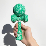 Kendama profesionala din lemn NEXTLY, design crapat, 18cm, negru - imagine 11