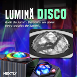 Proiector LED RGBW profesional NEXTLY, rotativ, 3 capete, 4 LED x 23W RGBW, 2 x laser 50mW, 115W LED 4 in 1, control telecomanda si DMX, 12 jocuri de lumina integrate, sincronizare muzicala, stroboscop, DJ, PARTY, DISCO, Negru - imagine 9