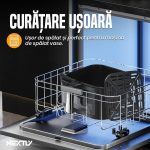 Set Friteuza cu aer cald 1400W si spatula-cleste NEXTLY, control touch, capacitate 10L, interior iluminat, geam, 7 functii presetate pentru preparate, temperatura reglabila 80-210°C, timp reglabil, afisaj digital, negru - imagine 11