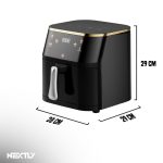 Set Friteuza cu aer cald 1400W si spatula-cleste NEXTLY, control touch, capacitate 10L, interior iluminat, geam, 7 functii presetate pentru preparate, temperatura reglabila 80-210°C, timp reglabil, afisaj digital, negru - imagine 12
