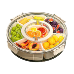 Caserola compartimentata NEXTLY, 6 compartimente, bol exterior, capac etans transparent, curatare usoara, diametru 26cm, rotunda, alb