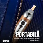 Scrumiera portabila auto/spatii inchise cu bricheta NEXTLY, pentru tigari, 3 capete, fara scrum, grile de aerisire pentru eliminarea si filtrarea fumului, incarcare USB, maro - imagine 8
