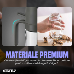 Sticla cu pulverizator ulei/solutii lichide NEXTLY, cu maner, antiscurgere, 250ml, gri-transparent - imagine 5