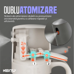 Sticla cu pulverizator ulei/solutii lichide NEXTLY, cu maner, antiscurgere, 250ml, gri-transparent - imagine 7