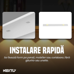 Lampa LED cu senzor de miscare NEXTLY, lumina rece/calda/neutra, incarcare USB, 50x4cm, alb - imagine 6