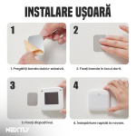 Lampa LED portabila NEXTLY, cu senzor de miscare, lumina calda/rece, incarcare USB, lipire cu banda dublu-adeziva, ABS, 9.5x8cm, alb - imagine 8