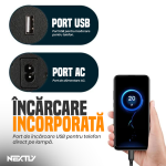 Set Lampa circulara Ring Light LED RGBW + telecomanda selfie NEXTLY, lumina calda/rece/neutra/RGB, multiple moduri de iluminare RGB, intensitate/temperatura reglabila, 3 suporturi telefon, telecomanda, 2xUSB, alimentare cablu, trepied 210cm, diametru 45cm - imagine 8