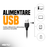Set Lampa circulara Ring Light LED RGBW + telecomanda selfie NEXTLY, lumina calda/rece/neutra/RGB, multiple moduri de iluminare RGB, 12 trepte de intensitate, suport telefon, telecomanda pe fir, alimentare USB, trepied 210cm, diametru 35cm - imagine 5