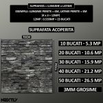 Set 100 x tapet autoadeziv 3D NEXTLY, pentru perete sau tavan, waterproof, ajustabil, suprafata acoperire 53 mp, 70x77 cm, design caramida, gri-negru, cod 23 - imagine 6