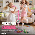 Microfon copii cu stativ NEXTLY, modulabil 70-100cm, detasabil, albastru, 70x21cm - imagine 2