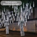 Instalatie de Craciun NEXTLY, lumina alb rece, rola 50m lungime, 8 jocuri de lumini, rezistenta la apa si inghet, interior/exterior, pentru brad, casa, pomi, alimentare 220v - imagine 3