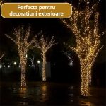 Instalatie de Craciun multicolora, NEXTLY, rola 80m lungime, RGB, 8 jocuri de lumini, rezistenta la apa si inghet, interior exterior, pentru brad, casa, pomi, alimentare 220v - imagine 4