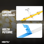 Banda led alb cald NEXTLY, 5M lungime, 3000k, ajustabila, senzor de miscare, intensitate lumina reglabila, pentru interior - imagine 4