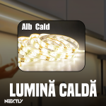 Banda led alb cald NEXTLY, 5M lungime, 3000k, ajustabila, senzor de miscare, intensitate lumina reglabila, pentru interior - imagine 3