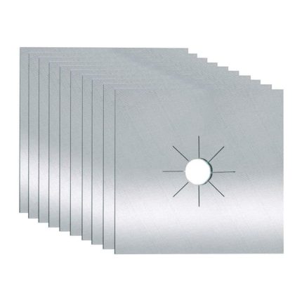 Set 16 folii protectie aragaz/plita din teflon NEXTLY, reutilizabile, lavabile, usor de curatat, ajustabile, 27x27cm, gri