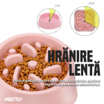 Bol hrana animale NEXTLY, hranire lenta, material sigur, ABS, usor de curatat, verde - imagine 3