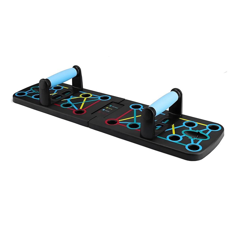 b5d423d3d6d23094c60de0e69de8e19c.png Placa fitness flotari NEXTLY, pliabila, manere ergonomice, sistem ghidaj pe culori umeri/piept/spate/triceps, portabila, 63.5x17.8cm, multicolora - imagine 1