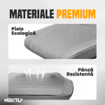 Perna pentru masaj Shiatsu NEXTLY, portabila, 3 viteze, bidirectional, incalzire, control din telecomanda, piele ecologica si panza, gri - imagine 8
