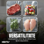 Set 100 pungi pentru vidat NEXTLY, gofrate, lavabile, 35.5x25.5cm - imagine 7