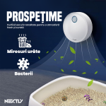 Odorizant litiera pisici NEXTLY, cu senzor, oprire/pornire automata, neutralizator mirosuri, purificare aer, silentios, alb - imagine 5