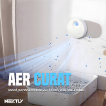 Odorizant litiera pisici NEXTLY, cu senzor, oprire/pornire automata, neutralizator mirosuri, purificare aer, silentios, alb - imagine 3