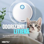 Odorizant litiera pisici NEXTLY, cu senzor, oprire/pornire automata, neutralizator mirosuri, purificare aer, silentios, alb - imagine 2