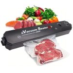 Set aparat de vidat NEXTLY, cu 100 pungi gofrate 30x20cm, negru, pentru carne si legume - imagine 2