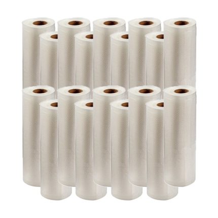 Set 18 role pungi universale pentru vidat si sigilat alimente, NEXTLY, gofrate, lavabile, conservare optima, fructe, legume, carne, mancare, compatibilitate universala, rezistenta la inghet si caldura, 500x28cm