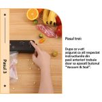 Set aparat de vidat NEXTLY, cu 100 pungi gofrate 30x20cm, negru, pentru carne si legume - imagine 8
