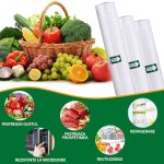 Set 4 role pungi universale pentru vidat si sigilat alimente, NEXTLY, gofrate, lavabile, conservare optima, fructe, legume, carne, mancare, compatibilitate universala, rezistenta la inghet si caldura, 500x28cm - imagine 3