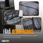 Rucsac extensibil cu vacuum si cifru NEXTLY, multiple compartimente, calitate premium, impermeabil, 49x32x15cm, albastru - imagine 7