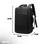 Rucsac multifunctional extensibil NEXTLY, tip bagaj de mana, multiple compartimente, impermeabil, material calitativ, respirabil, atasare pe troler, 2 manere, 50x33x15cm, negru - imagine 8